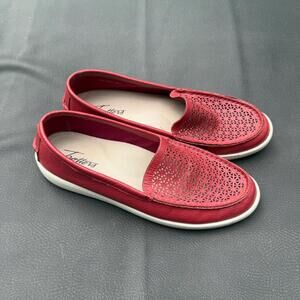 Trotters Audrey Women's 8 Red Leather Loafer Flat Comfort Shoes